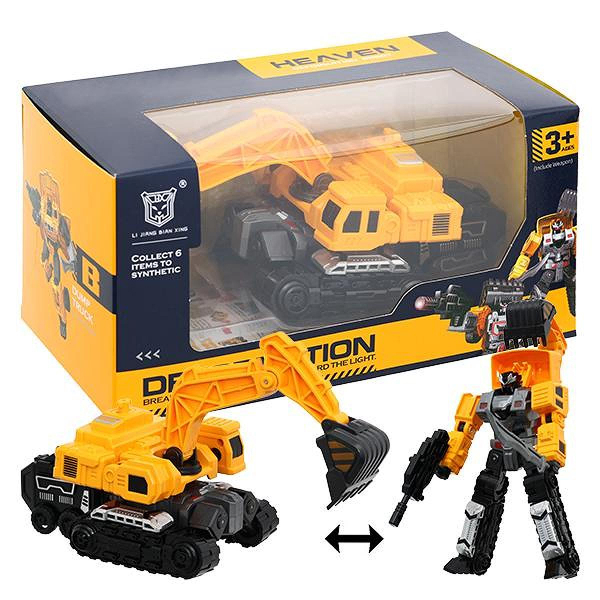 Đồ chơi robot biến hình xe đào đất HappyTime 9855 (1685D)